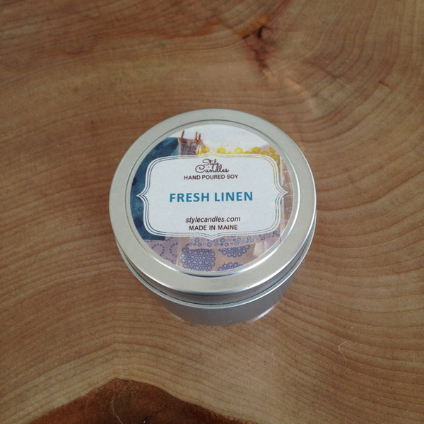 Fresh Linen Soy Travel Tin by Style Candles
