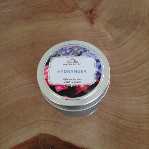 Hydrangea Soy Travel Tin by Style Candles