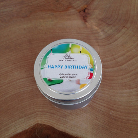 Happy Birthday Soy Travel Tin by Style Candles